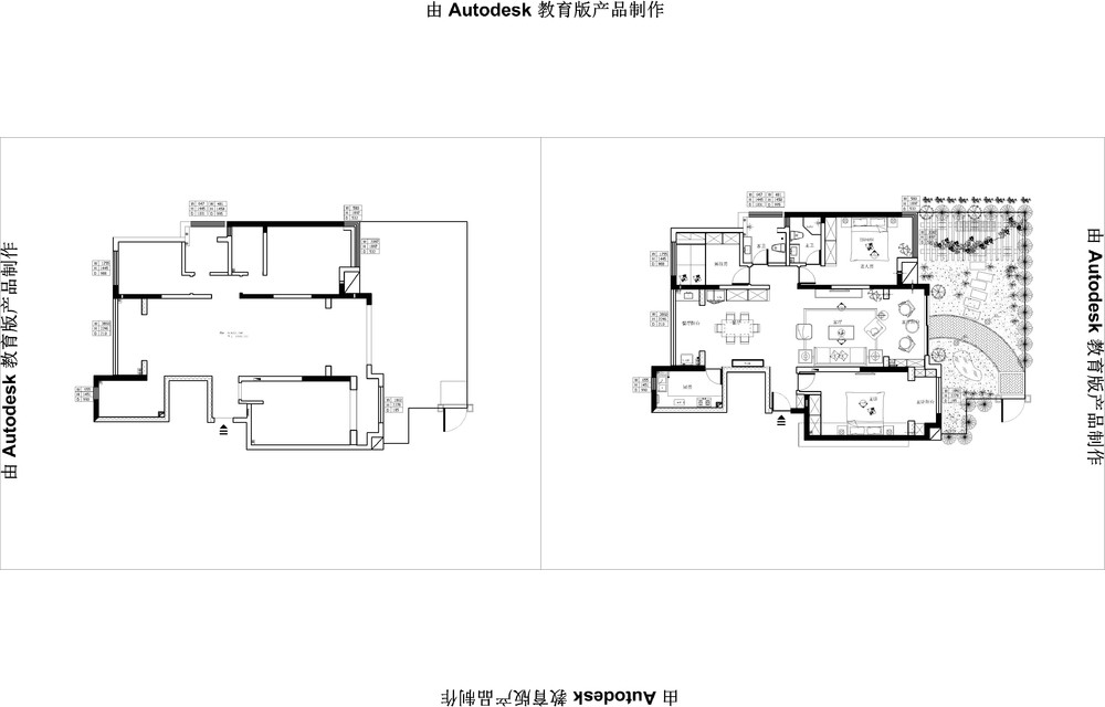 100室内装饰装修设计平面家具布置图